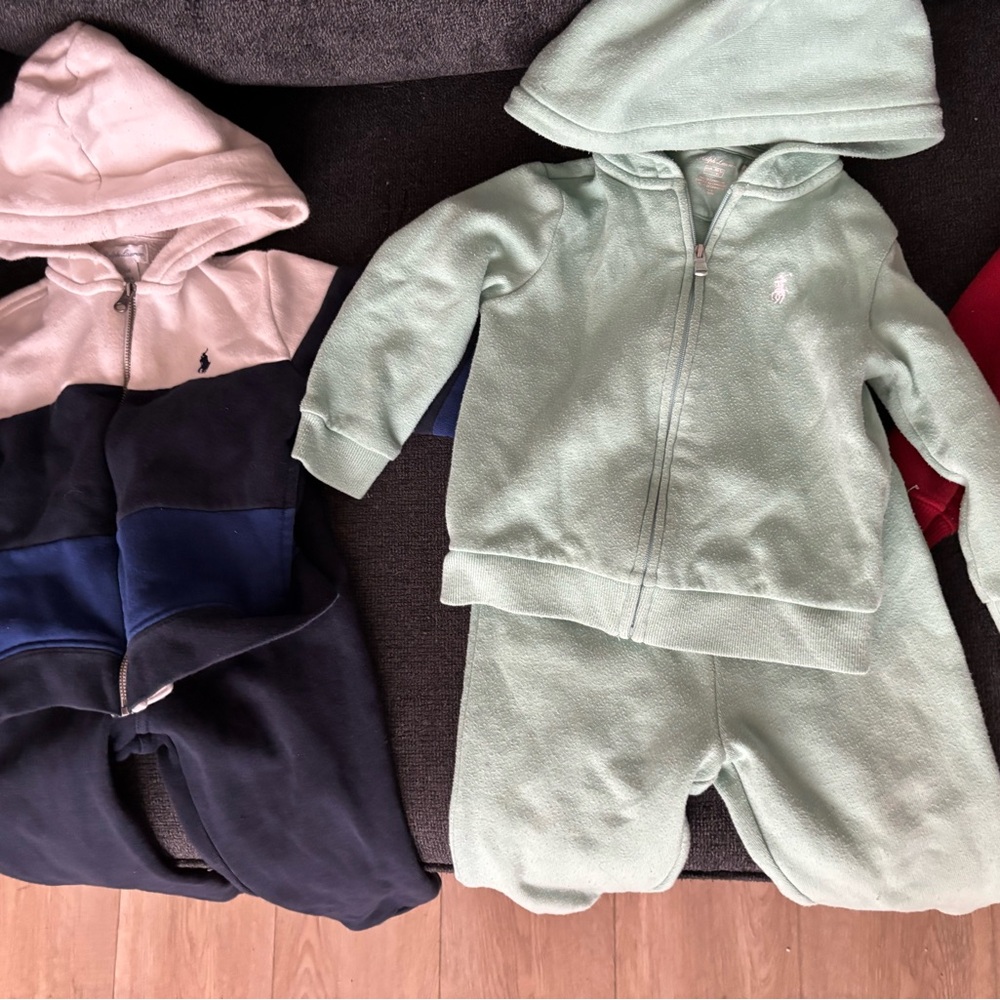 Polo by Ralph Lauren Kids Matching Sets in Mint Green and Navy Blue